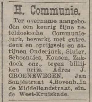 Artikel 'Heilige Communie.' uit Rotterdamsch nieuwsblad van 24 sep 1909
