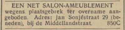 Artikel 'Een net salon-ameublement' uit Rotterdamsch nieuwsblad van 24 sep 1909
