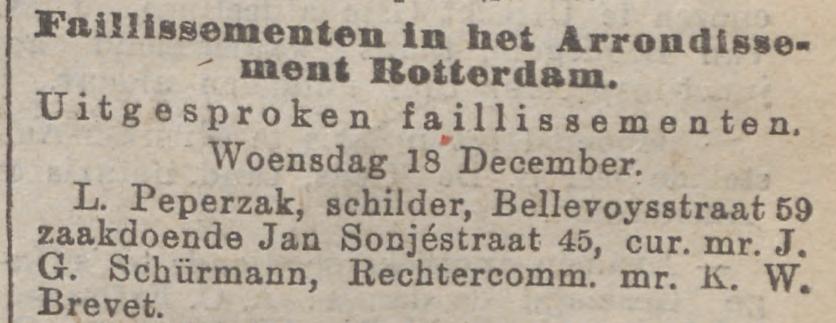 Artikel 'Faillissementen in het Arrondissement Rotterdam.' uit  van  dec 
