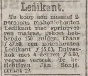 Artikel 'Ledikant.' uit Rotterdamsch nieuwsblad van 24 sep 1909
