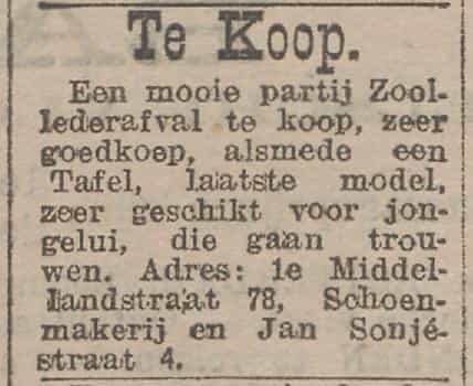 Artikel 'Te Koop.' uit Rotterdamsch nieuwsblad van 24 sep 1909
