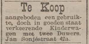 Artikel 'Te Koop' uit Rotterdamsch nieuwsblad van 24 sep 1909
