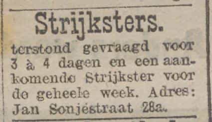 Artikel 'Strijksters.' uit  van  dec 