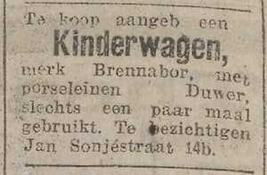 Artikel 'Kinderwagen,' uit Rotterdamsch nieuwsblad van 24 sep 1909

