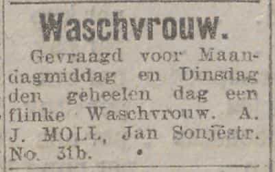Artikel 'Waschvrouw.' uit  van  dec 