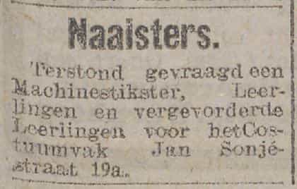 Artikel 'Naaisters.' uit  van  dec 