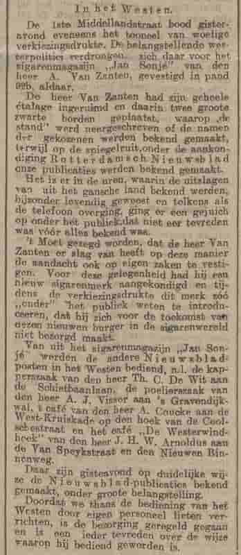 Artikel 'In het Westen.' uit  van  dec 