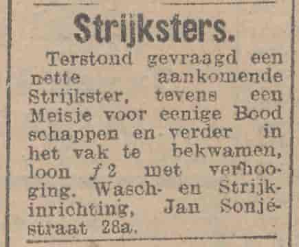 Artikel 'Strijksters.' uit  van  dec 
