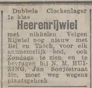 Artikel 'Heerenrijwiel' uit Rotterdamsch nieuwsblad van 24 sep 1909
