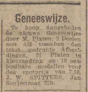 Artikel 'Geneeswijze.' uit Rotterdamsch nieuwsblad van 24 sep 1909
