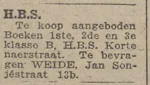 Artikel 'Hogereburgerschool' uit Rotterdamsch nieuwsblad van 24 sep 1909
