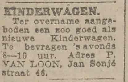 Artikel 'Kinderwagen.' uit  van  dec 