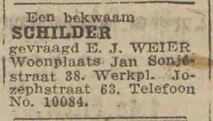 Artikel 'schilder' uit  van  dec 