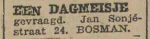 Artikel 'Een dagmeisje' uit Rotterdamsch nieuwsblad van 24 sep 1909
