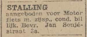 Artikel 'Stalling' uit Rotterdamsch nieuwsblad van 24 sep 1909
