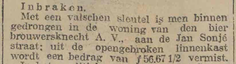 Artikel 'Inbraken.' uit  van  dec 