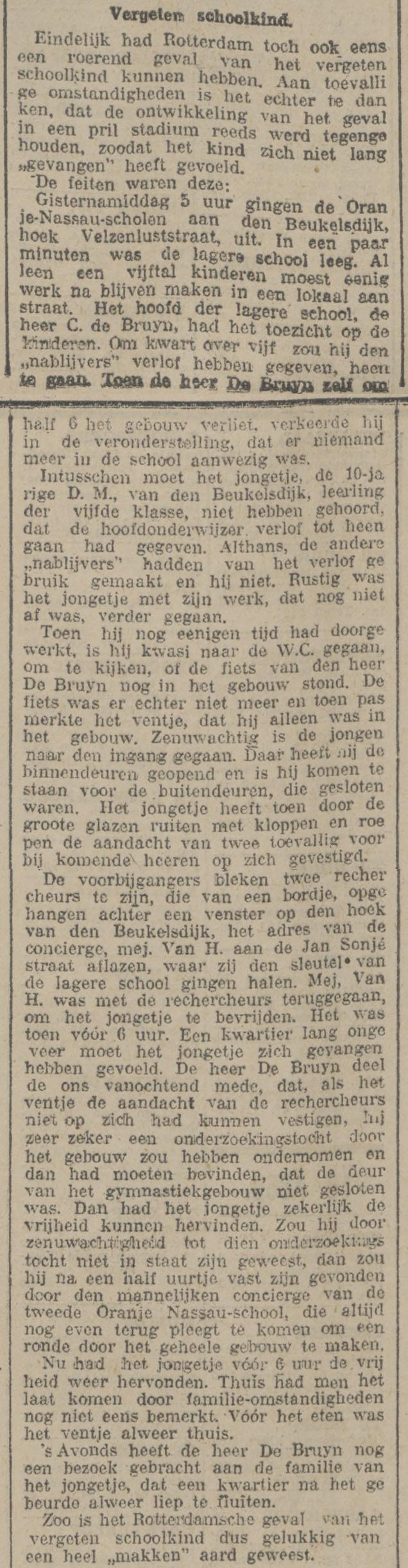 Artikel 'Vergeten schoolkind.' uit  van  dec 