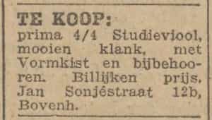 Artikel 'Te koop:' uit Rotterdamsch nieuwsblad van 24 sep 1909
