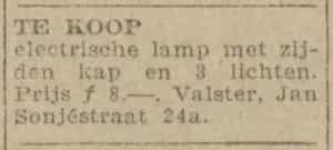 Artikel 'Te koop' uit Rotterdamsch nieuwsblad van 24 sep 1909
