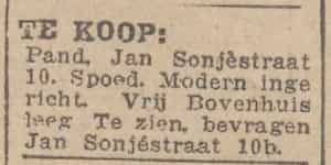 Artikel 'Te koop:' uit Rotterdamsch nieuwsblad van 24 sep 1909
