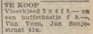 Artikel 'Te koop' uit Rotterdamsch nieuwsblad van 24 sep 1909
