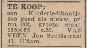 Artikel 'Te koop:' uit Rotterdamsch nieuwsblad van 24 sep 1909
