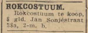 Artikel 'Rokcostuum' uit Rotterdamsch nieuwsblad van 24 sep 1909
