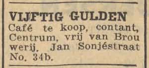 Artikel 'Vijftig gulden' uit Rotterdamsch nieuwsblad van 24 sep 1909
