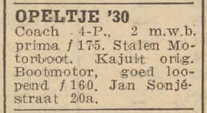 Artikel 'Opeltje 1930' uit Rotterdamsch nieuwsblad van 24 sep 1909
