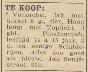Artikel 'Te koop:' uit Rotterdamsch nieuwsblad van 24 sep 1909
