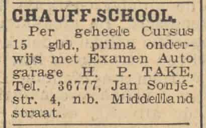 Artikel 'Chauffeurschool.' uit  van  dec 