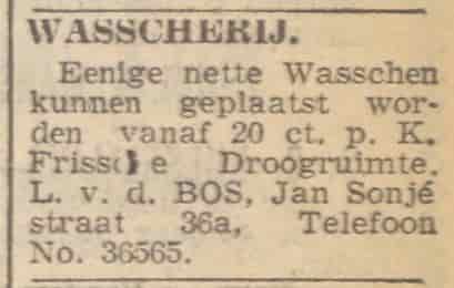 Artikel 'Wasscherij.' uit  van  dec 