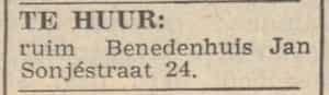Artikel 'Te huur:' uit Rotterdamsch nieuwsblad van 24 sep 1909
