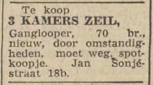 Artikel '3 kamers zeil,' uit Rotterdamsch nieuwsblad van 24 sep 1909
