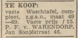Artikel 'Te koop:' uit Rotterdamsch nieuwsblad van 24 sep 1909
