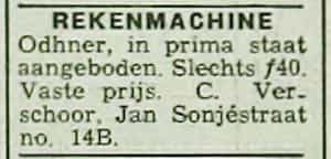 Artikel 'Rekenmachine' uit Rotterdamsch nieuwsblad van 24 sep 1909
