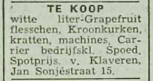Artikel 'Te koop' uit Rotterdamsch nieuwsblad van 24 sep 1909
