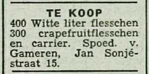 Artikel 'Te koop' uit Rotterdamsch nieuwsblad van 24 sep 1909
