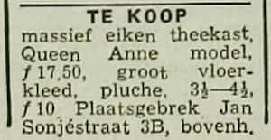 Artikel 'Te koop' uit Rotterdamsch nieuwsblad van 24 sep 1909
