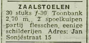 Artikel 'Zaalstoelen' uit Rotterdamsch nieuwsblad van 24 sep 1909
