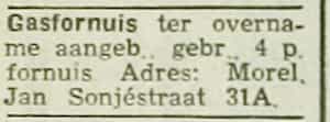 Artikel 'Gasfornuis' uit Rotterdamsch nieuwsblad van 24 sep 1909
