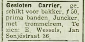 Artikel 'Gesloten Carrier,' uit Rotterdamsch nieuwsblad van 24 sep 1909
