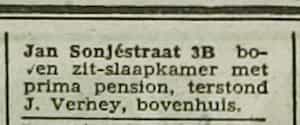 Artikel 'Jan Sonjéstraat 3B' uit Rotterdamsch nieuwsblad van 24 sep 1909
