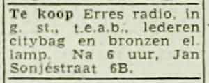 Artikel 'Te koop' uit Rotterdamsch nieuwsblad van 24 sep 1909
