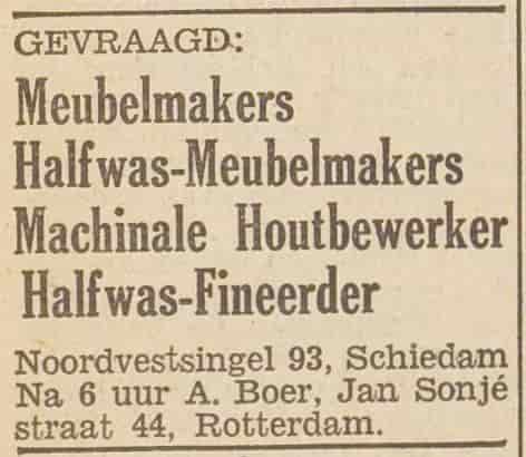 Artikel 'Meubelmakers Halfwas-Meubelmakers Machinale Houtbewerker Halfwas-Fineerder' uit  van  dec 