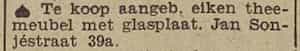 Artikel 'eiken theemeubel' uit Rotterdamsch nieuwsblad van 24 sep 1909
