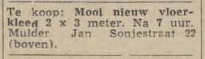Artikel 'Mooi nieuw vloerkleed' uit Rotterdamsch nieuwsblad van 24 sep 1909
