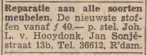 Artikel 'Reparatie aan alle soorten meubelen.' uit Rotterdamsch nieuwsblad van 24 sep 1909
