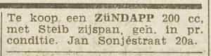 Artikel 'Zündapp' uit Rotterdamsch nieuwsblad van 24 sep 1909
