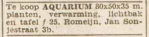 Artikel 'aquarium' uit Rotterdamsch nieuwsblad van 24 sep 1909
